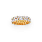 Double Row Diamond Eternity Ring in Yellow Gold – Sparkling Luxury Band | JewelVerra