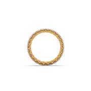 Double Row Diamond Eternity Ring in Yellow Gold – Sparkling Luxury Band | JewelVerra