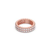 Double Row Diamond Eternity Ring in Yellow Gold – Bold & Sparkly Band | JewelVerra