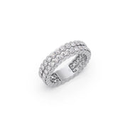 Double Row Diamond Eternity Ring in Yellow Gold – Bold & Sparkly Band | JewelVerra