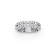 Double Row Diamond Eternity Ring in Yellow Gold – Bold & Sparkly Band | JewelVerra