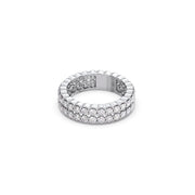 Double Row Diamond Eternity Ring in Yellow Gold – Bold & Sparkly Band | JewelVerra