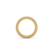 Double Row Diamond Eternity Ring in Yellow Gold – Bold & Sparkly Band | JewelVerra
