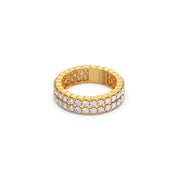 Double Row Diamond Eternity Ring in Yellow Gold – Bold & Sparkly Band | JewelVerra