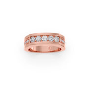 Bold Diamond Channel-Set Band for Men in Yellow Gold – Modern Luxury Ring | JewelVerra