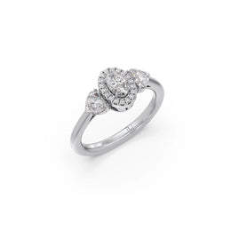 White Gold Pear Cluster Diamond Ring – Triple Diamond Sparkle | JewelVerra