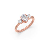 Oval Diamond Ring for Women – Rose Gold Three-Stone Engagement Ring – Elegant Lab-Grown Diamond Jewelry | JewelVerra