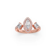Marquise & Princess Diamond Ring in Yellow Gold – Elegant Designer Look | JewelVerra