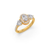 Oval and Heart Diamond Ring in Yellow Gold – Statement Engagement Ring | JewelVerra