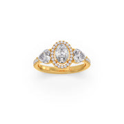 Oval and Heart Diamond Ring in Yellow Gold – Statement Engagement Ring | JewelVerra