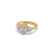 Oval and Heart Diamond Ring in Yellow Gold – Statement Engagement Ring | JewelVerra