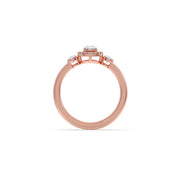 Pear-Shaped Diamond Ring in White Gold – Three-Stone Halo Ring with Oval Side Diamonds | JewelVerra