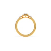 Pear-Shaped Diamond Ring in White Gold – Three-Stone Halo Ring with Oval Side Diamonds | JewelVerra