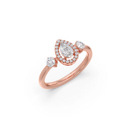 Teardrop Halo Diamond Ring in Rose Gold – Elegant & Romantic Design | JewelVerra