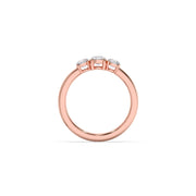 Three-Stone Oval Diamond Ring in Yellow Gold – Classic Promise Ring Design | JewelVerra