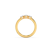 Three-Stone Oval Diamond Ring in Yellow Gold – Classic Promise Ring Design | JewelVerra