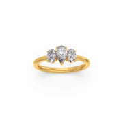 Three Oval Diamond Ring in Yellow Gold – Classic & Elegant Design | JewelVerra