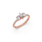 Three Stone Diamond Ring in White Gold – Pear & Oval Cut | JewelVerra