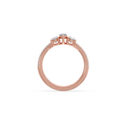 Three Stone Diamond Ring in White Gold – Pear & Oval Cut | JewelVerra