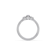 Three Stone Diamond Ring in White Gold – Pear & Oval Cut | JewelVerra