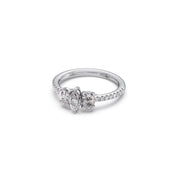 Three Stone Diamond Ring in White Gold – Pear & Oval Cut | JewelVerra