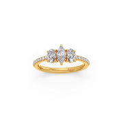 Three Stone Diamond Ring in White Gold – Pear & Oval Cut | JewelVerra