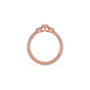 Rose Gold Marquise Diamond Ring – Trio Sparkling Diamond Ring | JewelVerra
