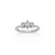 Rose Gold Marquise Diamond Ring – Trio Sparkling Diamond Ring | JewelVerra