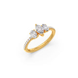 Rose Gold Marquise Diamond Ring – Trio Sparkling Diamond Ring | JewelVerra