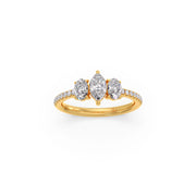 Rose Gold Marquise Diamond Ring – Trio Sparkling Diamond Ring | JewelVerra