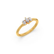 Three-Stone Diamond Ring in Yellow Gold – Pear-Shaped Diamonds | JewelVerra