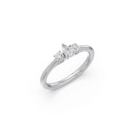 White Gold Pear Diamond Ring – Trio of Elegance in Diamonds | JewelVerra