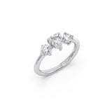Heart Diamond Ring for Women – Three Stone Yellow Gold Promise Ring | JewelVerra