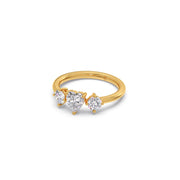 Heart Diamond Ring for Women – Three Stone Yellow Gold Promise Ring | JewelVerra