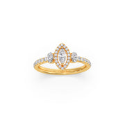 Marquise Halo Diamond Ring in Yellow Gold – Elegant Statement Ring | JewelVerra