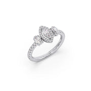 Marquise-Cut Diamond Ring in Yellow Gold with Round Diamonds | JewelVerra