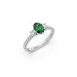 Green Sapphire and Diamond Ring in Yellow Gold | Elegant Engagement Ring | JewelVerra