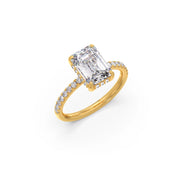 Emerald-Cut Diamond Solitaire Ring in Yellow Gold – Classic Elegant Engagement Style | JewelVerra