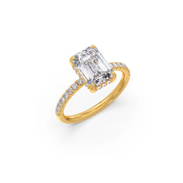 Emerald-Cut Diamond Solitaire Ring in Yellow Gold – Classic Elegant Engagement Style | JewelVerra