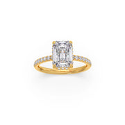Emerald-Cut Diamond Solitaire Ring in Yellow Gold – Classic Elegant Engagement Style | JewelVerra
