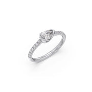 Pear-Shaped Diamond Ring in Yellow Gold – Elegant Halo Sparkle | JewelVerra