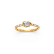 Pear-Shaped Diamond Ring in Yellow Gold – Elegant Halo Sparkle | JewelVerra