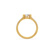 Pear-Shaped Diamond Ring in Yellow Gold – Elegant Halo Sparkle | JewelVerra
