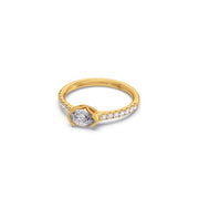 Pear-Shaped Diamond Ring in Yellow Gold – Elegant Halo Sparkle | JewelVerra