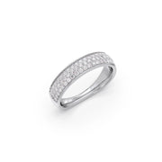 Triple Row Diamond Band Ring in Yellow Gold – Sparkling Eternity Style | JewelVerra