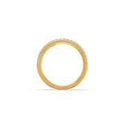 Triple Row Diamond Band Ring in Yellow Gold – Sparkling Eternity Style | JewelVerra