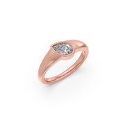 Teardrop Bezel Diamond Ring for Women – Yellow Gold Elegant Solitaire Design | JewelVerra