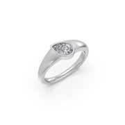 Teardrop Bezel Diamond Ring for Women – Yellow Gold Elegant Solitaire Design | JewelVerra