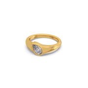 Teardrop Bezel Diamond Ring for Women – Yellow Gold Elegant Solitaire Design | JewelVerra