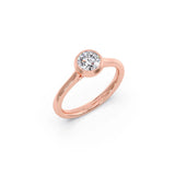 Minimal Bezel Diamond Ring for Women – Round Cut Solitaire – Yellow Gold Everyday Style | JewelVerra